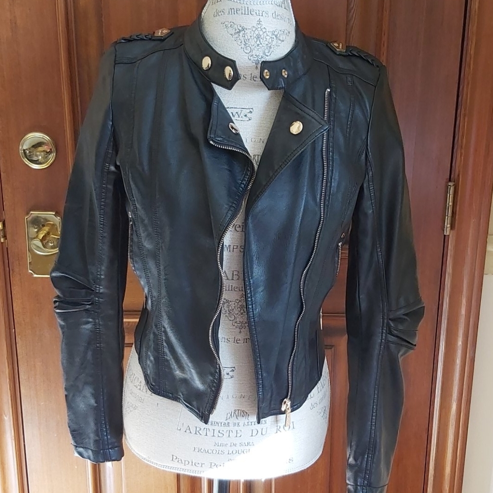 Black faux leather jacket